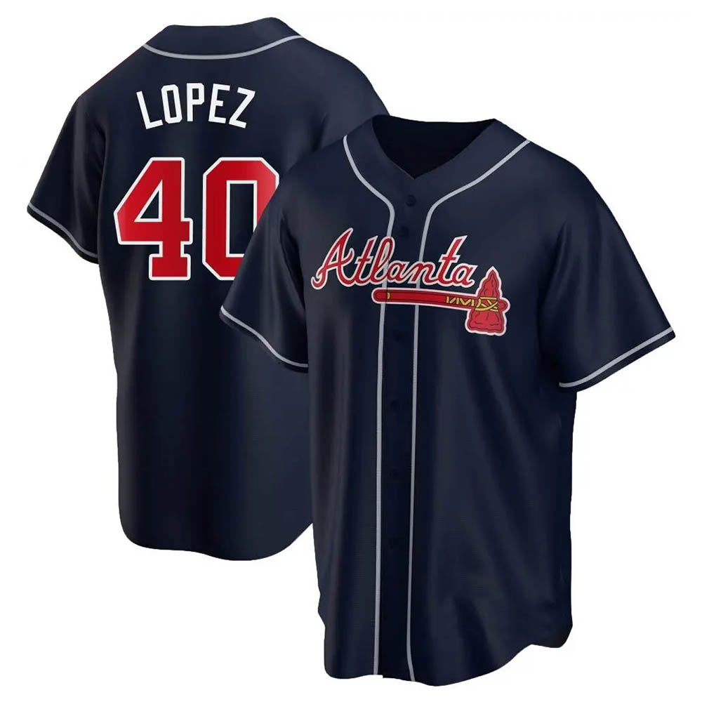 Trusc A.Braves #40 Reynaldo Lopez player Navy Replica Alternate Stitched Jerseys
