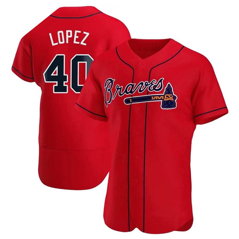 Trusc A.Braves #40 Reynaldo Lopez player Red Authentic Alternate Stitched Jerseys