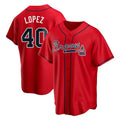 Trusc A.Braves #40 Reynaldo Lopez player Red Replica Alternate Stitched Jerseys