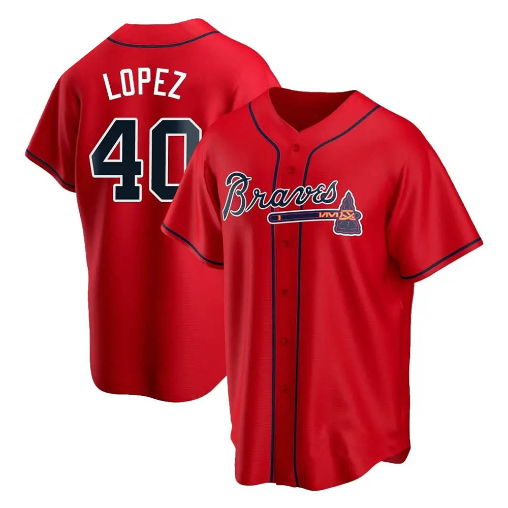 Trusc A.Braves #40 Reynaldo Lopez player Red Replica Alternate Stitched Jerseys