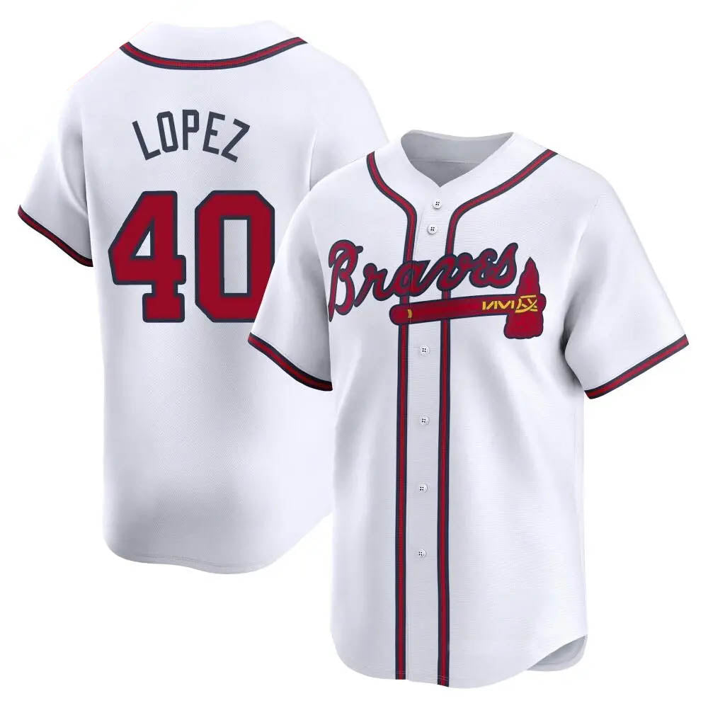 Trusc A.Braves #40 Reynaldo Lopez player White Limited Home Stitched Jerseys