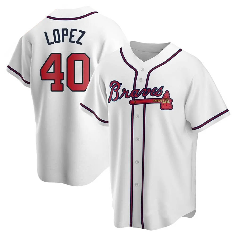 Trusc A.Braves #40 Reynaldo Lopez player White Replica Home Stitched Jerseys
