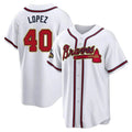 Trusc A.Braves #40 Reynaldo Lopez player White&Gold Replica Program Stitched Jerseys