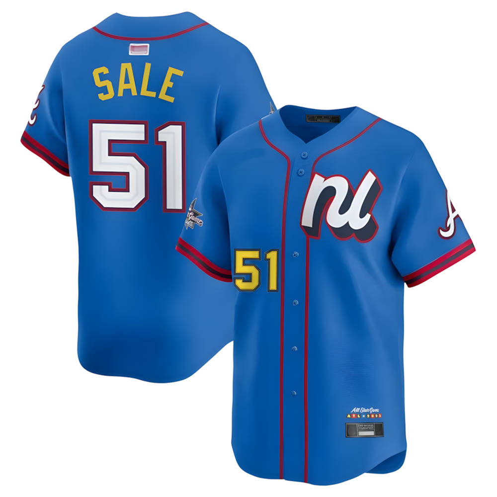 Trusc A.Braves #51 Chris Sale Player Blue National League Limited Stitched Jerseys