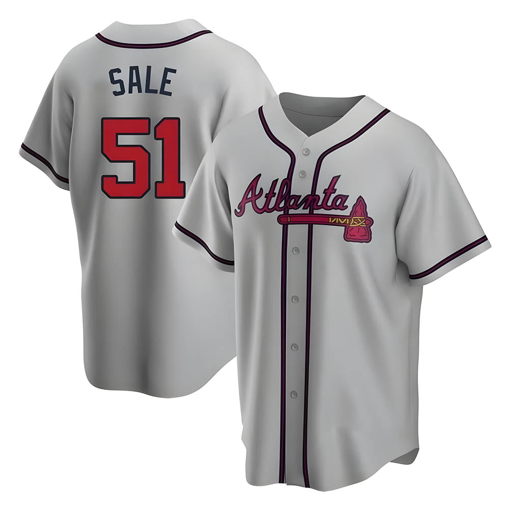 Trusc A.Braves #51 Chris Sale Player Gray City Connect Stitched Jerseys