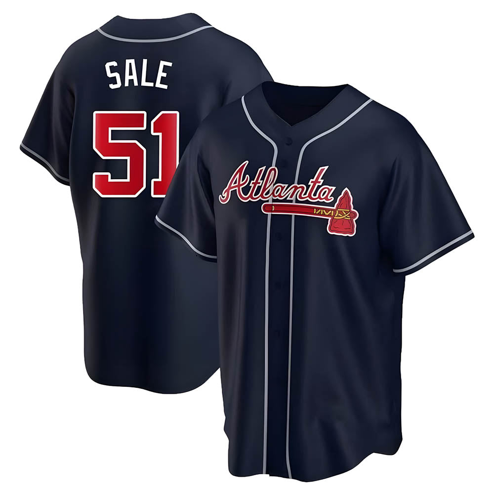 Trusc A.Braves #51 Chris Sale Player Navy City Connect Stitched Jerseys