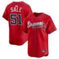 Trusc A.Braves #51 Chris Sale Player Red Alternate Limited Stitched Jerseys