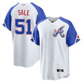 Trusc A.Braves #51 Chris Sale Player White City Connect Limited Stitched Jerseys