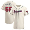 Trusc A.Braves #66 Grant Holmes Player Cream Authentic Alternate Stitched Jerseys
