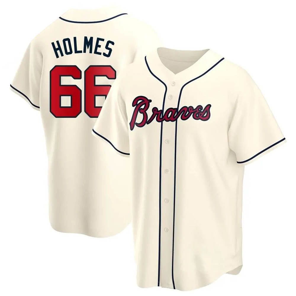 Trusc A.Braves #66 Grant Holmes Player Cream Replica Alternate Stitched Jerseys