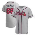Trusc A.Braves #66 Grant Holmes Player Gray Authentic Road Stitched Jerseys
