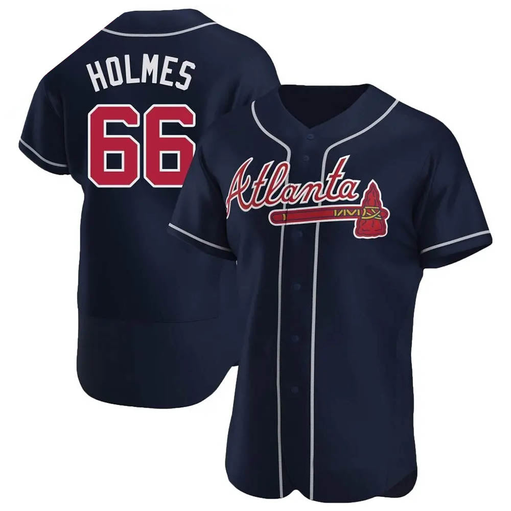 Trusc A.Braves #66 Grant Holmes Player Navy Authentic Alternate Stitched Jerseys
