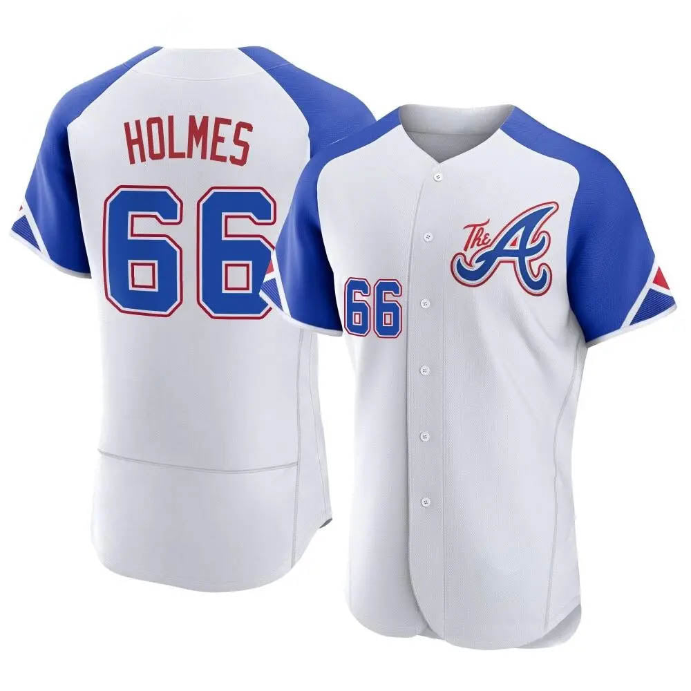 Trusc A.Braves #66 Grant Holmes Player White Authentic City Connect Stitched Jerseys