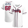 Trusc A.Braves #66 Grant Holmes Player White Authentic Home Stitched Jerseys