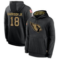 Trusc A.Cardinals #18 Marvin Harrison Jr. Player Black Salute to Service Hoodies  Stitched Jerseys