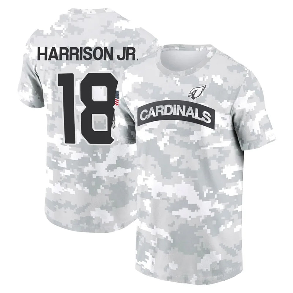 Trusc A.Cardinals #18 Marvin Harrison Jr. Player Salute to Service Hoodies & T-Shirts Stitched Jerseys