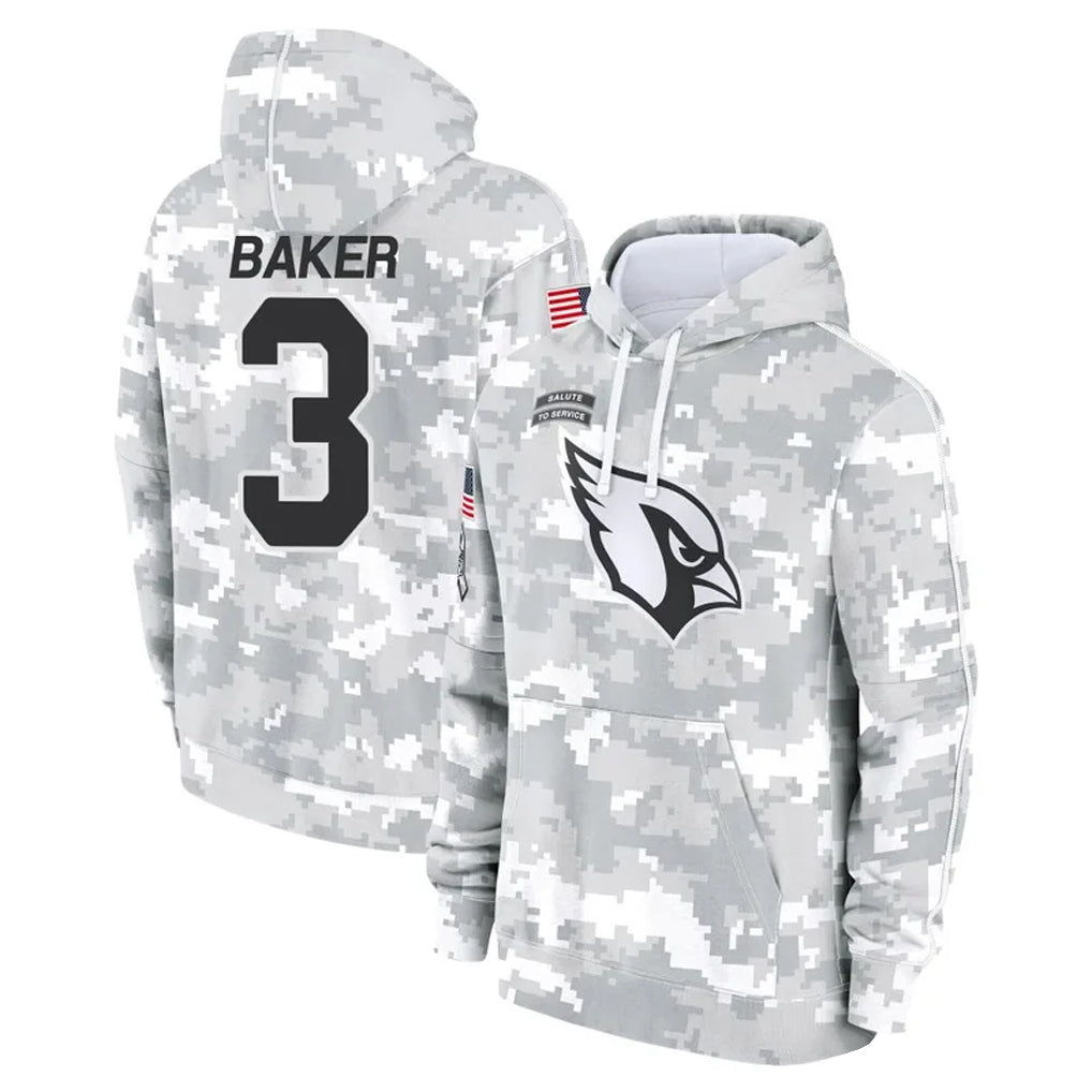 Trusc A.Cardinals #3 Budda Baker Player Arctic Camo Salute to Service Limited Hoodie Stitched Jersey