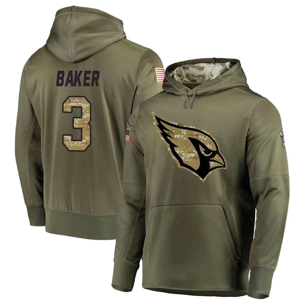 Trusc A.Cardinals #3 Budda Baker Player Olive Salute to Service Limited Hoodie Stitched  Jerseys