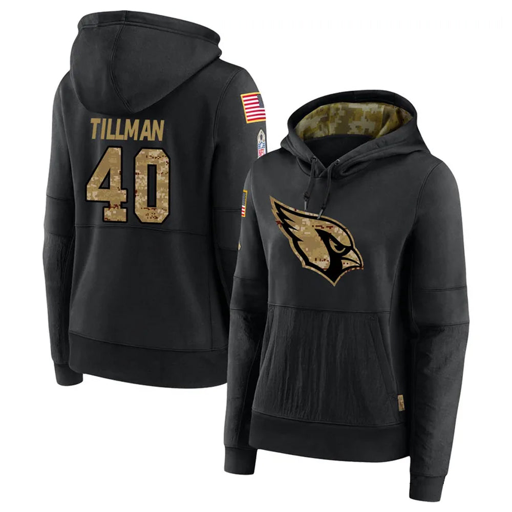 Trusc A.Cardinals #40 Pat Tillman Player Black Salute to Service Limited Hoodie Stitched Jerseys
