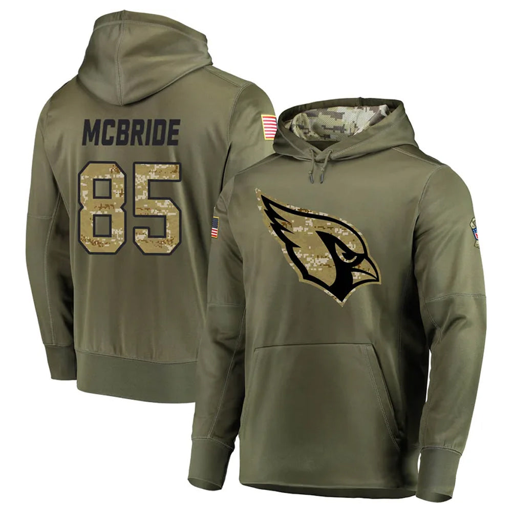 Trusc A.Cardinals #85 Trey McBride Player Olive Salute to Service Limited Hoodies Stitched Jerseys