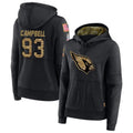 Trusc A.Cardinals #93 Calais Campbell Player Black Salute to Service Hoodies Stitched Jerseys