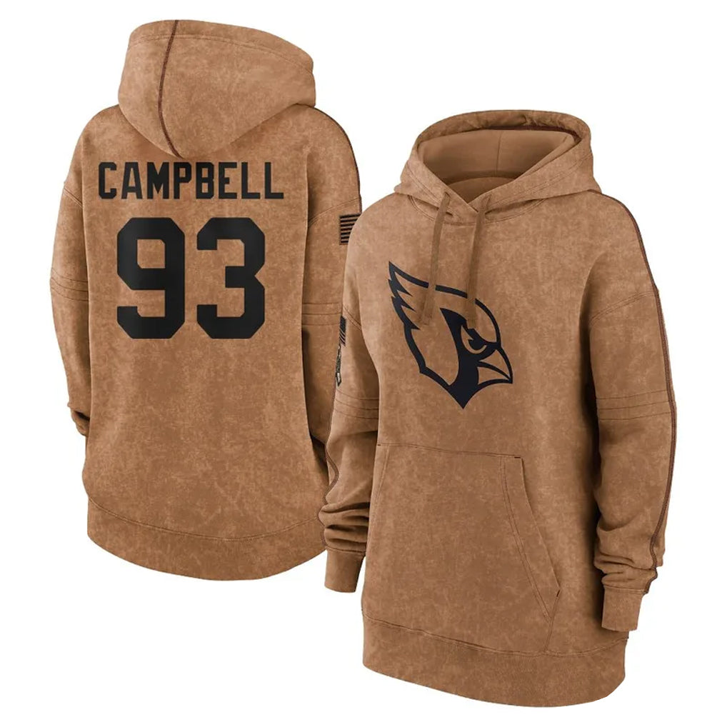 Trusc A.Cardinals #93 Calais Campbell Player Brown Salute To Service Limited Hoodies  Stitched Jerseys