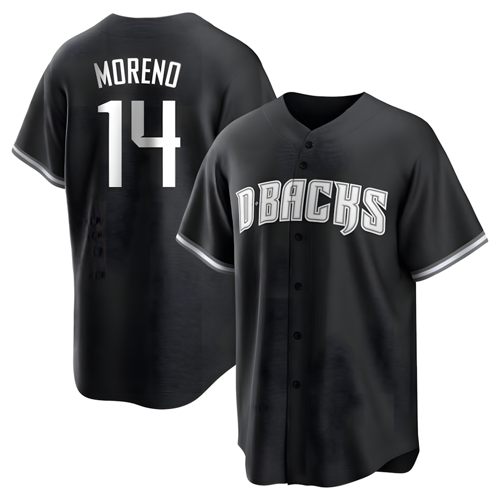 Trusc A.Diamondbacks #14 Gabriel Moreno Player Black jersey White Replica Stitched Jerseys
