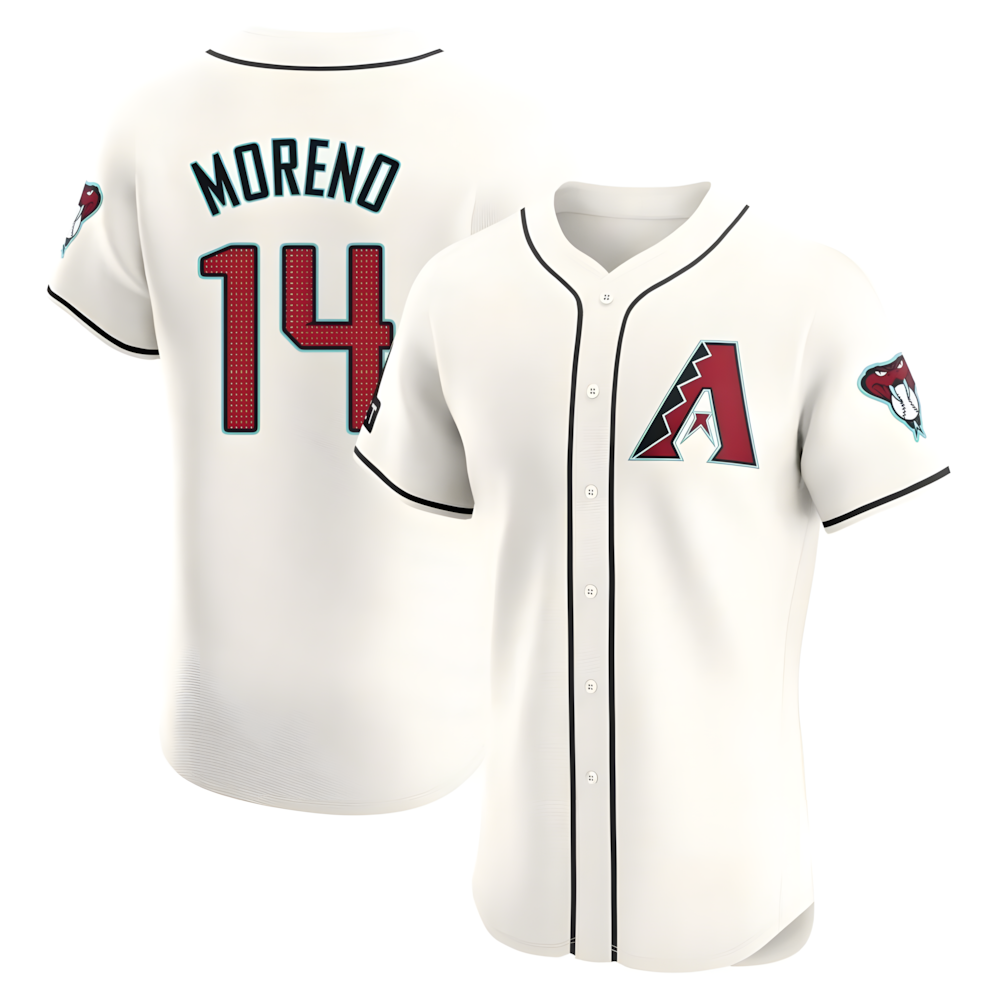 Trusc A.Diamondbacks #14 Gabriel Moreno Player Cream Elite Home Patch Stitched Jerseys
