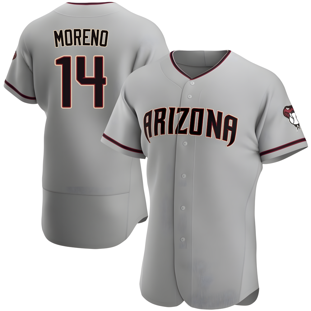 Trusc A.Diamondbacks #14 Gabriel Moreno Player Gray Authentic Road Stitched Jerseys