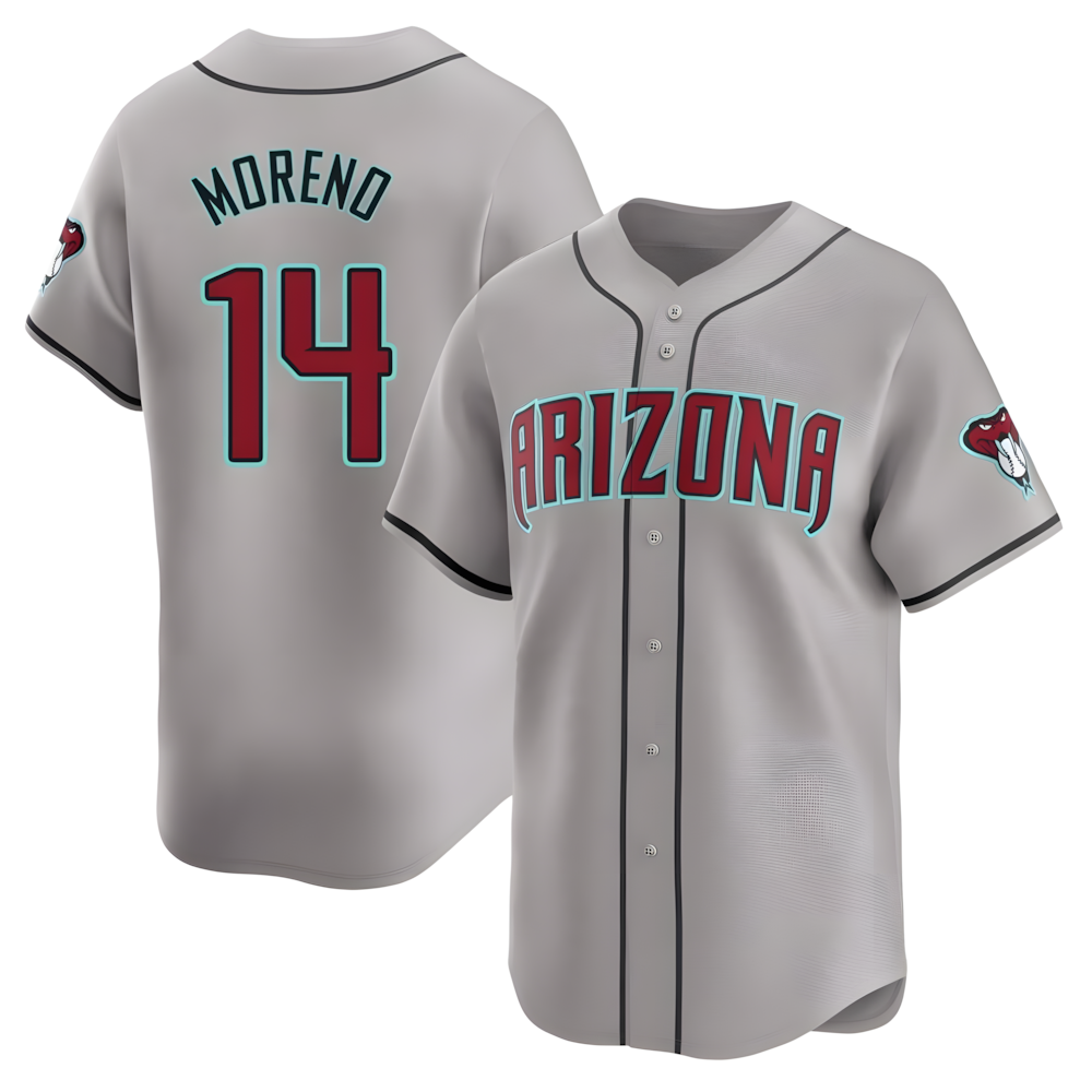 Trusc A.Diamondbacks #14 Gabriel Moreno Player Gray Limited Away Stitched Jerseys