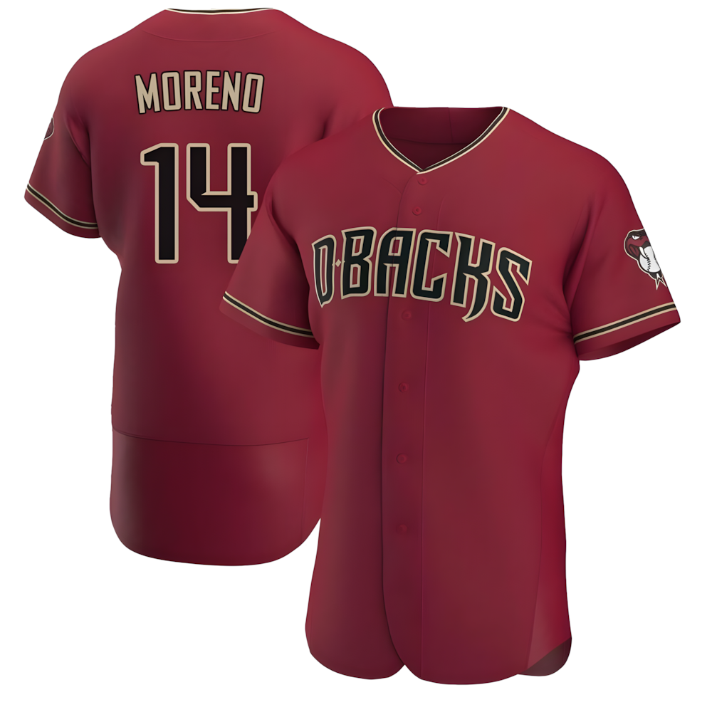 Trusc A.Diamondbacks #14 Gabriel Moreno Player Red Authentic Crimson Alternate Stitched Jerseys