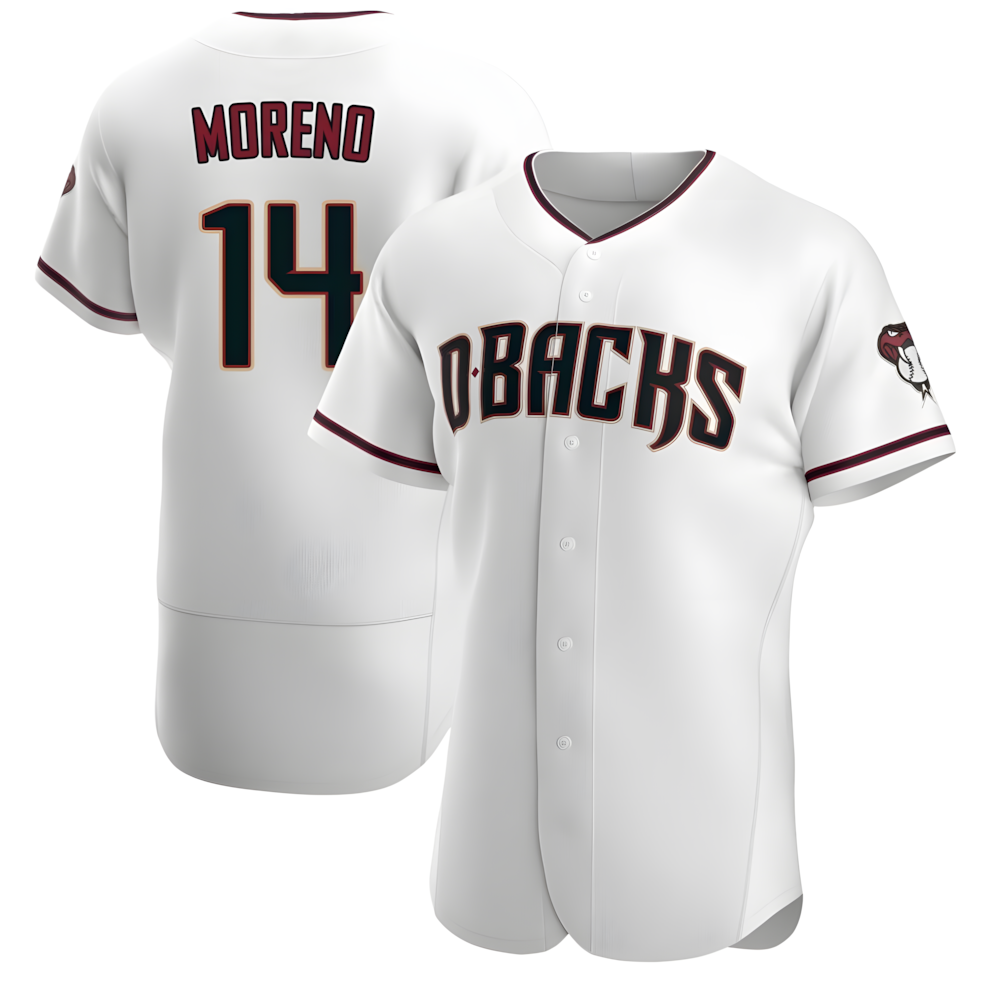 Trusc A.Diamondbacks #14 Gabriel Moreno Player White Crimson Home Stitched Jerseys