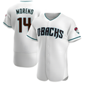 Trusc A.Diamondbacks #14 Gabriel Moreno Player White Teal Alternate Stitched Jerseys