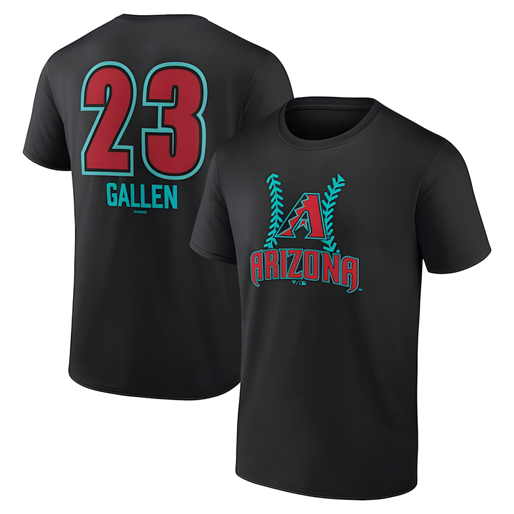 Trusc A.Diamondbacks #23 Zac Gallen Player Black Fuse City Connect round collar T shirt Stitched Jerseys
