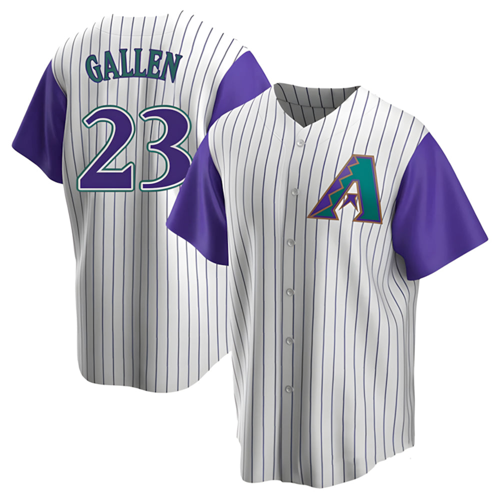 Trusc A.Diamondbacks #23 Zac Gallen Player White-Purple Replica Stitched Jerseys