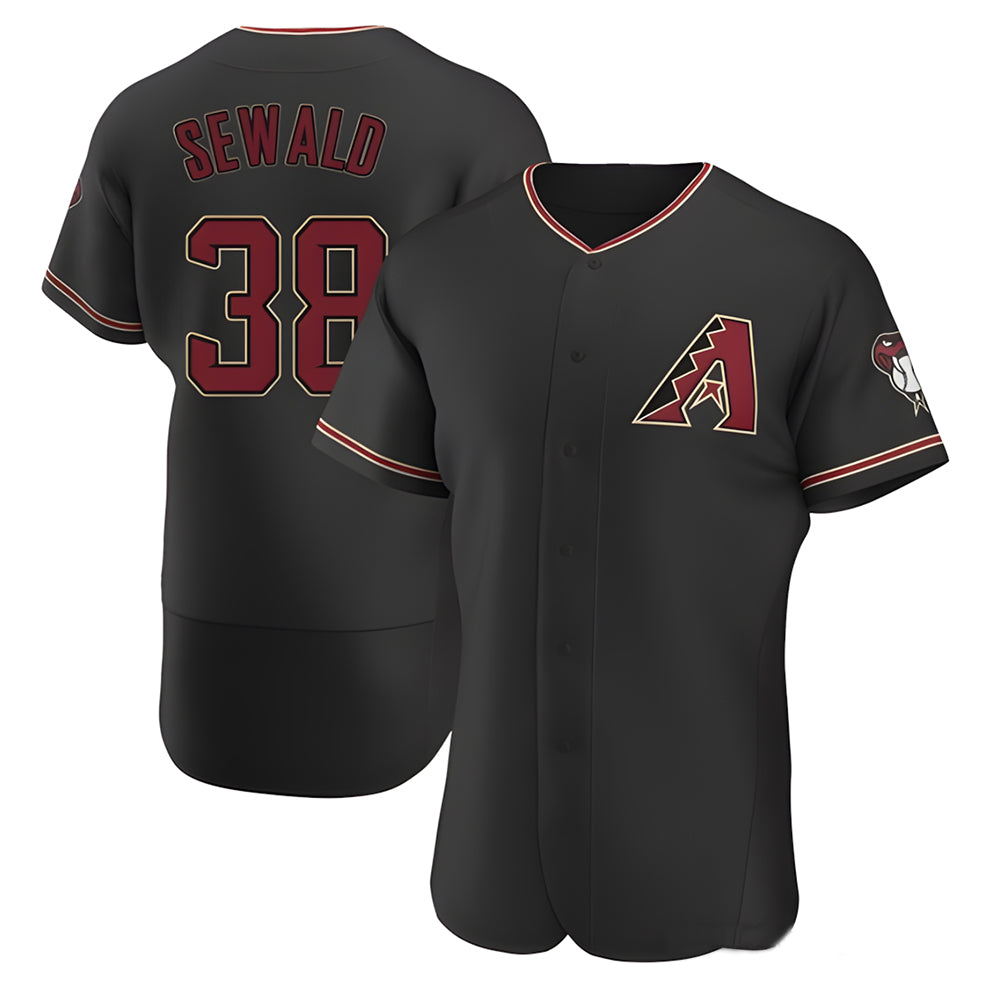 Trusc A.Diamondbacks #38 Paul Sewald Player  Black Alternate Authentic Stitched Jersey