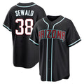 Trusc A.Diamondbacks #38 Paul Sewald Player  Black Replica Fashion Out Stitched Jersey