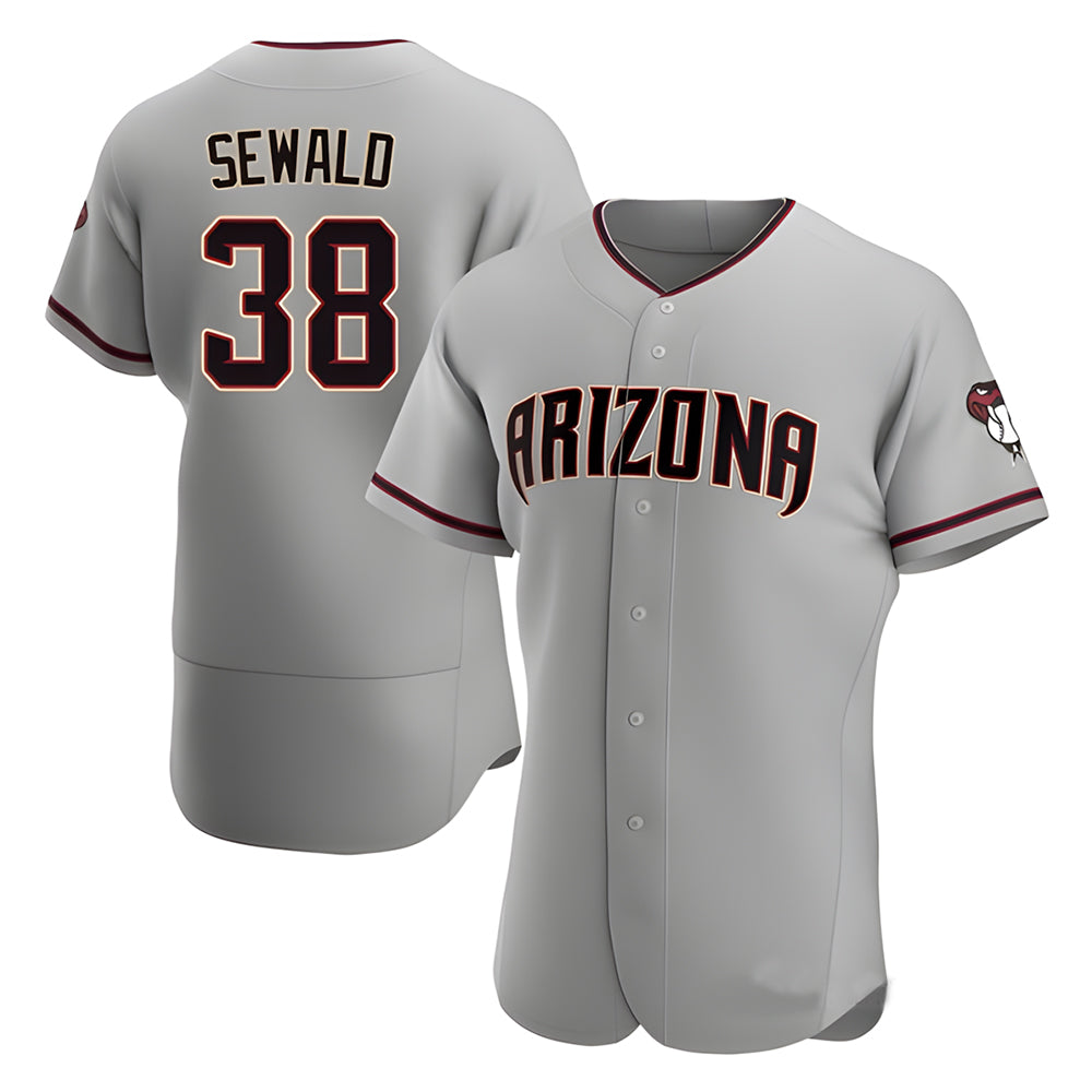 Trusc A.Diamondbacks #38 Paul Sewald Player Gray Authentic Road Stitched Jersey