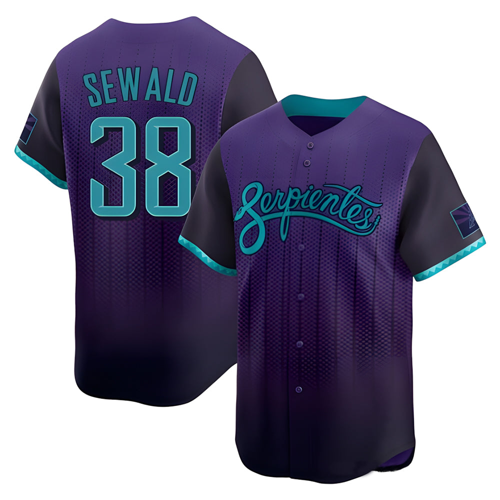Trusc A.Diamondbacks #38 Paul Sewald Player Purple Limited 2025 City Connect Stitched Jersey