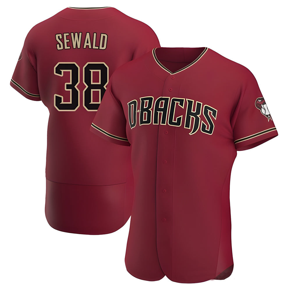 Trusc A.Diamondbacks #38 Paul Sewald Player Red Crimson Alternate Stitched Jersey