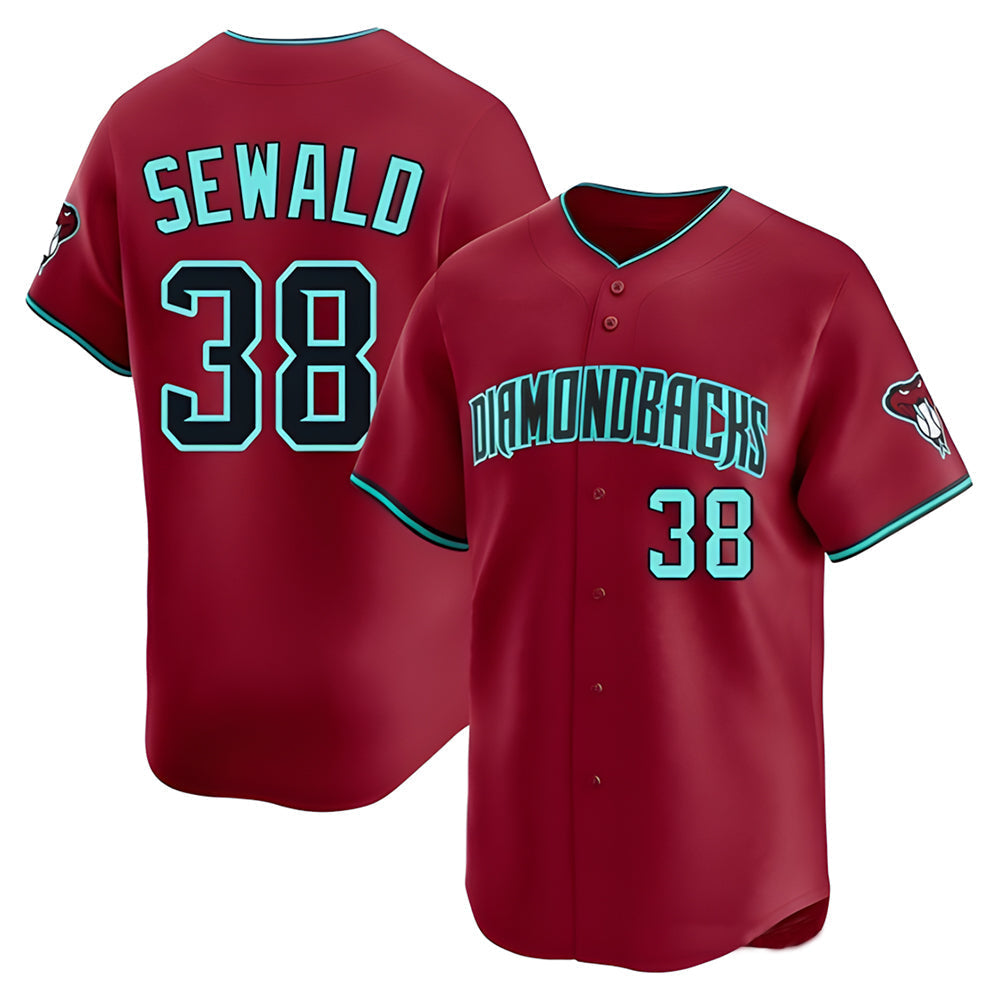 Trusc A.Diamondbacks #38 Paul Sewald Player Red Limited Alternate Stitched Jersey