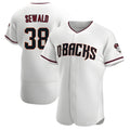 Trusc A.Diamondbacks #38 Paul Sewald Player White Authentic Crimson Home Stitched Jersey