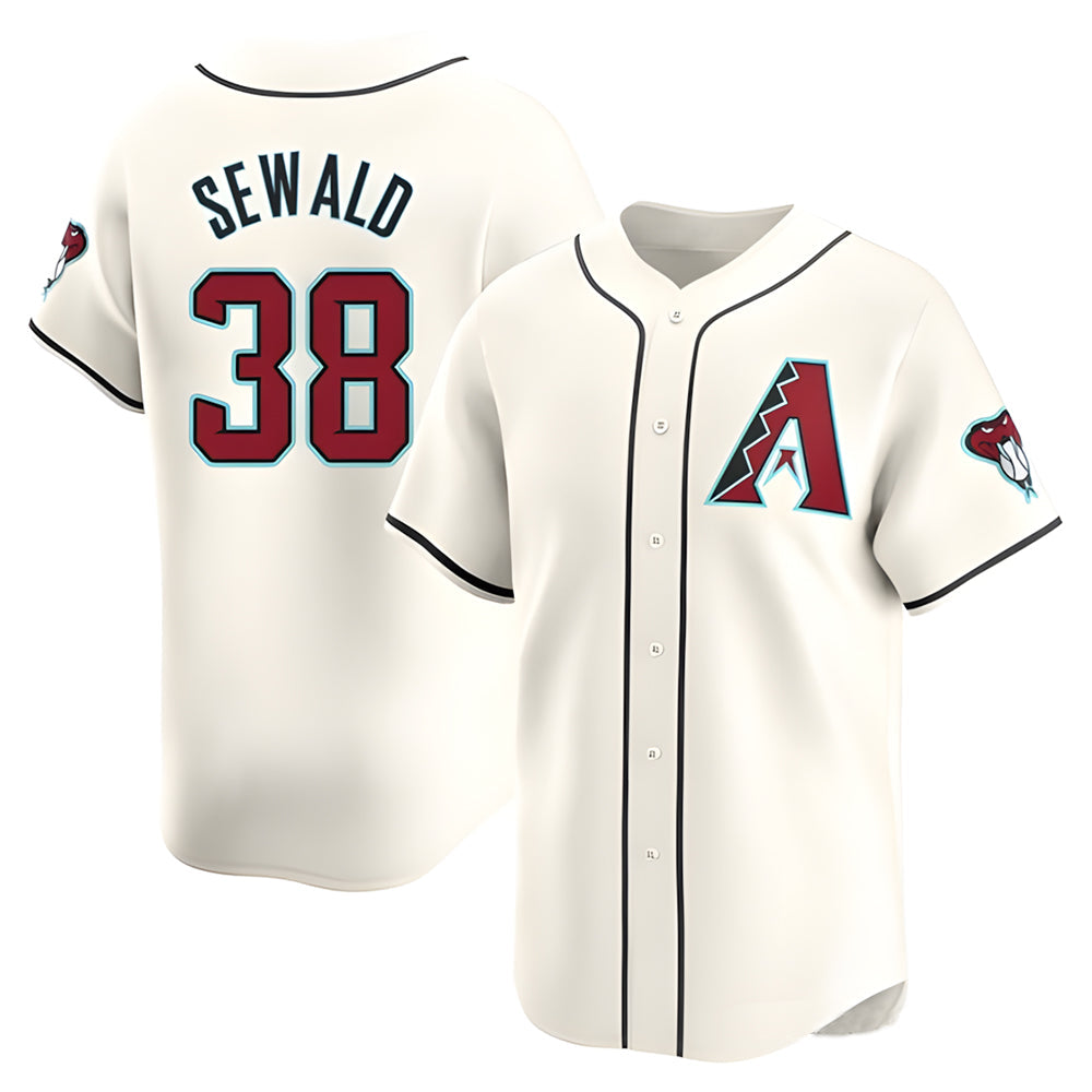 Trusc A.Diamondbacks #38 Paul Sewald Player White Limited Home Stitched Jersey