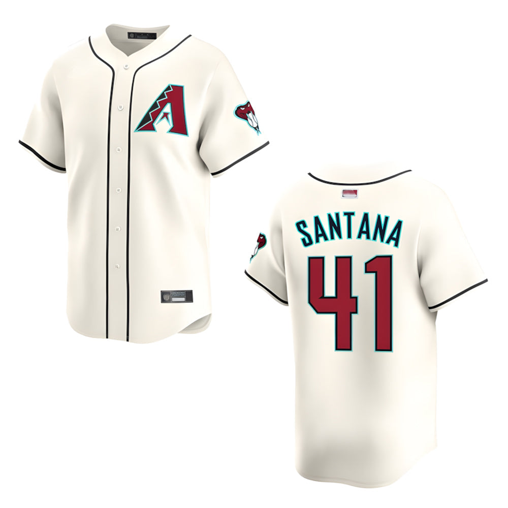 Trusc A.Diamondbacks #41 Carlos Santana Player Cream game time Stitched Jersey