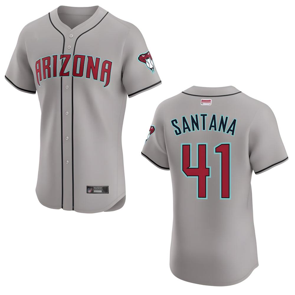 Trusc A.Diamondbacks #41 Carlos Santana Player Gray game time Stitched Jersey