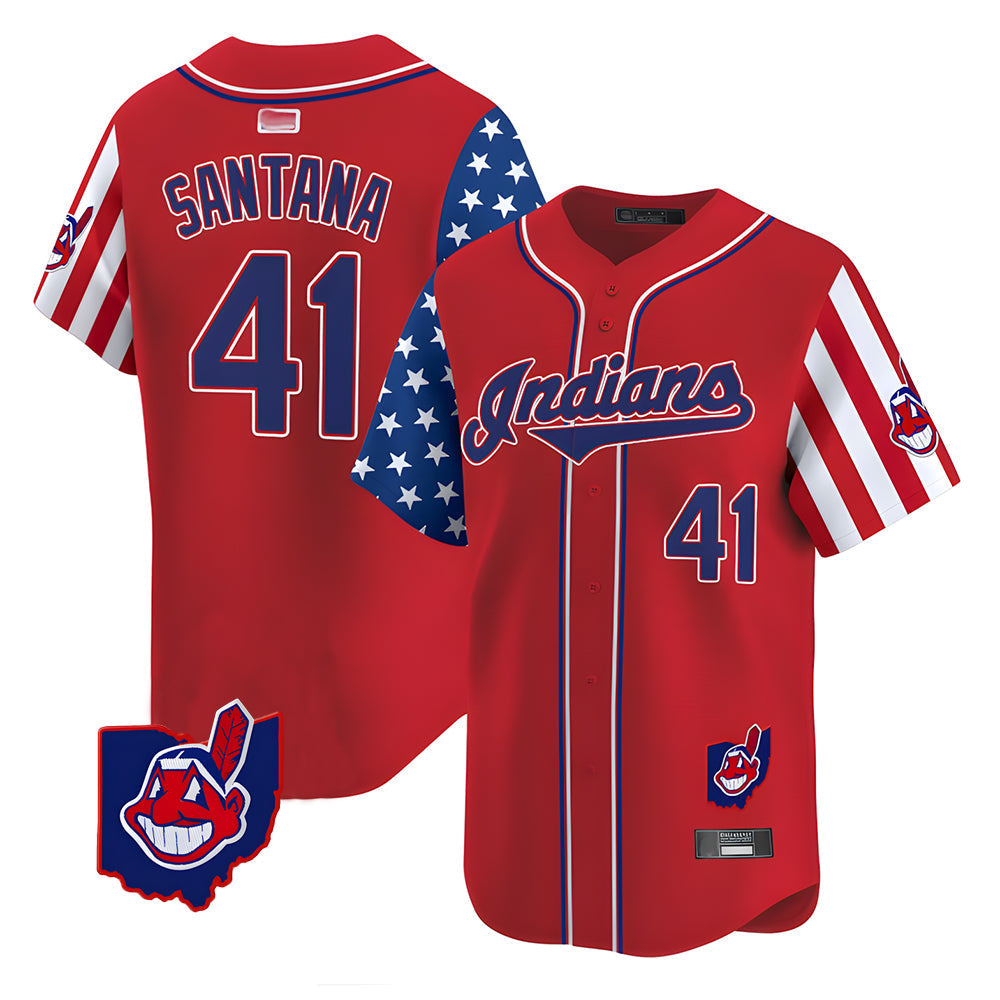 Trusc A.Diamondbacks #41 Carlos Santana Player Red Independence Day Vapor Premier Limited Stitched Jersey