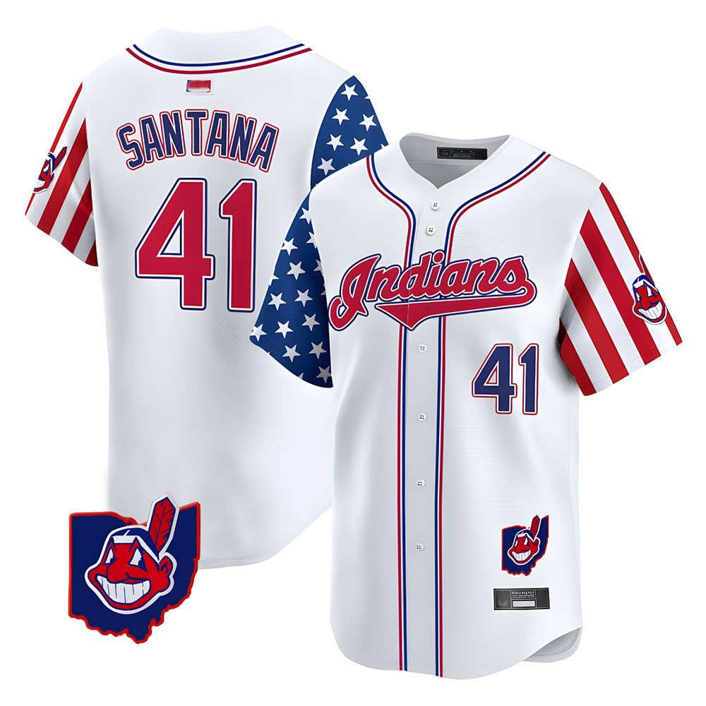 Trusc A.Diamondbacks #41 Carlos Santana Player White Independence Day Vapor Premier Limited Stitched Jersey