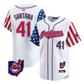Trusc A.Diamondbacks #41 Carlos Santana Player White Independence Day Vapor Premier Limited Stitched Jersey