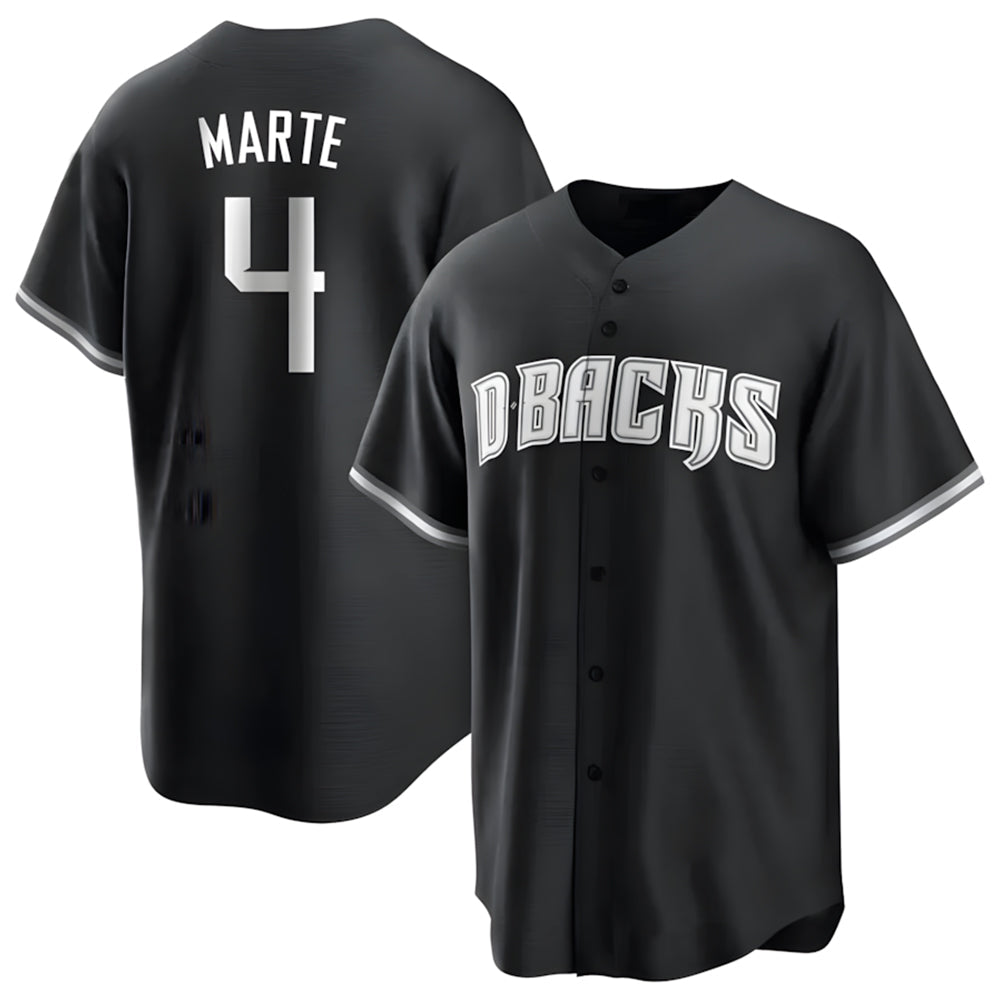 Trusc A.Diamondbacks #4 Ketel Marte Player Black Pointed collar Replica Game Stitched Jerseys