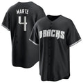 Trusc A.Diamondbacks #4 Ketel Marte Player Black Pointed collar Replica Game Stitched Jerseys